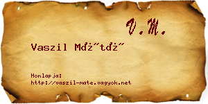 Vaszil Máté névjegykártya