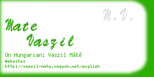 mate vaszil business card