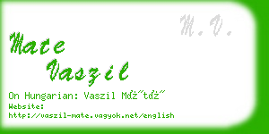 mate vaszil business card